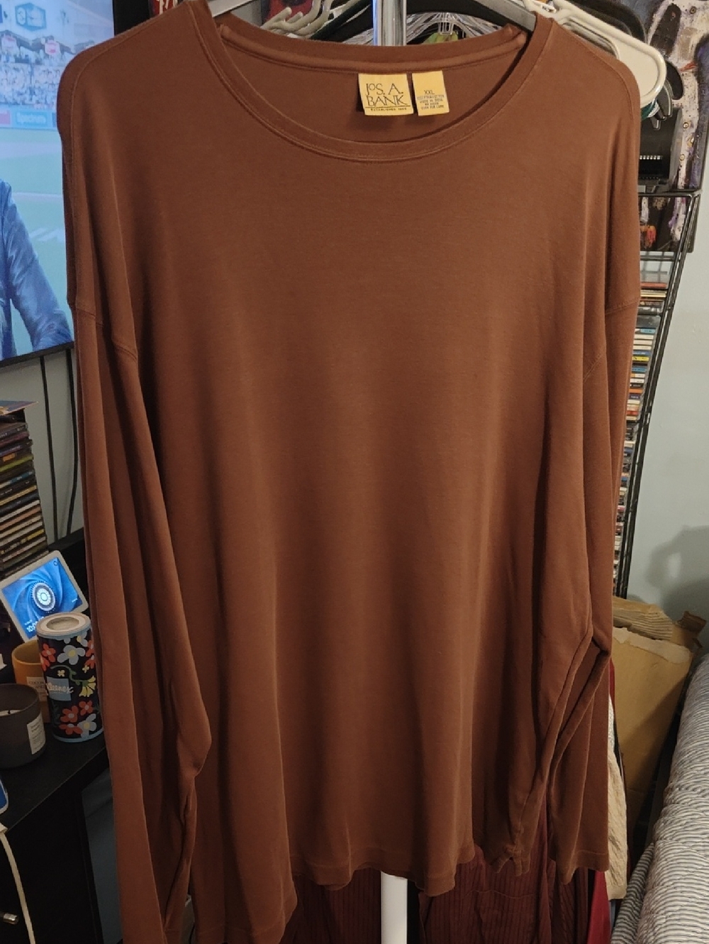 Jos. A. Bank Brown Long-Sleeve Crewneck Top